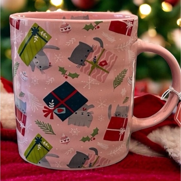 Other - Festive Pink Cat Holiday Mug